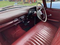 Bench front seating - in red leather